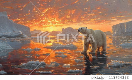 polar bear at the north pole 115734358
