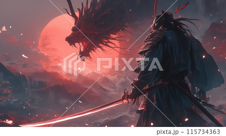 samurai fights dragon samurai fights dragon 115734363