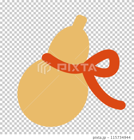 シンプルな瓢箪のイラスト 年賀状素材 115734944