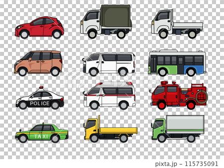 These are illustration materials of cars that we see every day. These are illustration materials of cars that we see every day. 115735091