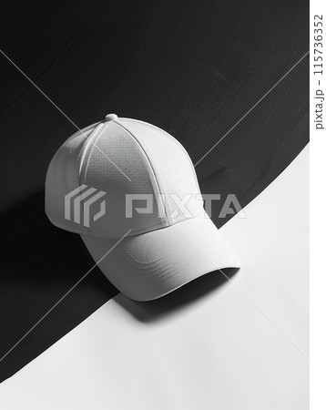 Minimalistic white cap with a curved brim, suitable for casual wear 115736352