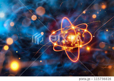 Nucleus Nebula: Electron Cloud in Atomic Cosmos 115736816