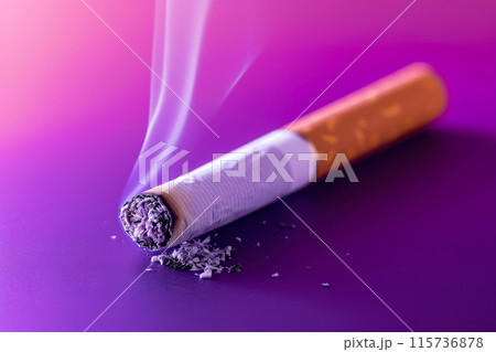 Color Splash with a Discarded Cigarette Butt 115736878