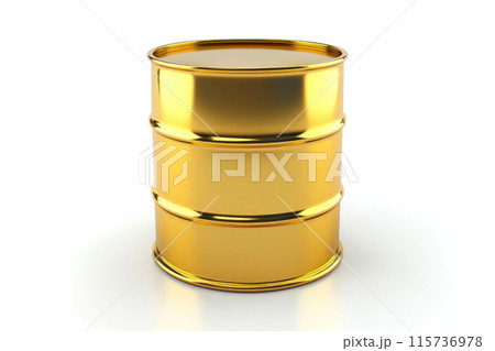 Pure Gold: Barrel on White Background 115736978