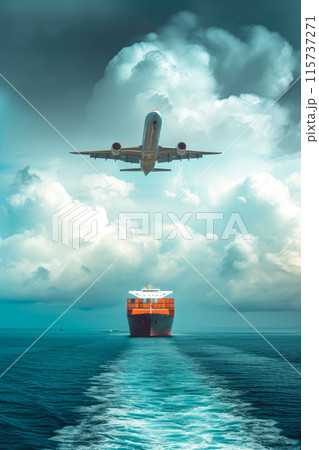 Transportation Tapestry: Sky, Earth, and Ocean 115737271