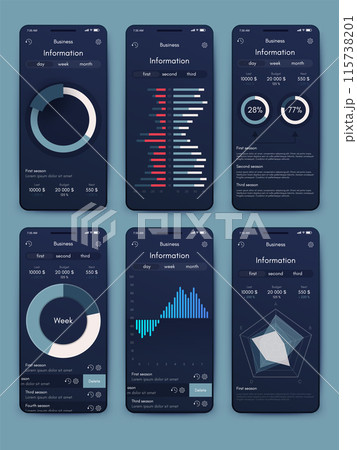 Vector graphics infographics with mobile phone. Template for creating mobile applications, workflow layout, diagram, banner, web design, business reports 115738201