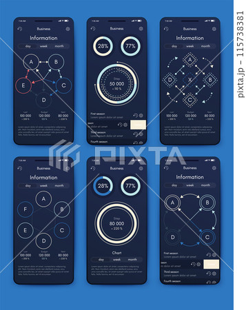 Vector graphics infographics with mobile phone. Template for creating mobile applications, workflow layout, diagram, banner, web design, business reports 115738381