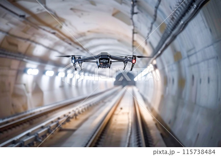 鉄道・地下鉄のトンネルを検査するドローン_4 鉄道・地下鉄のトンネルを検査するドローン_4 115738484