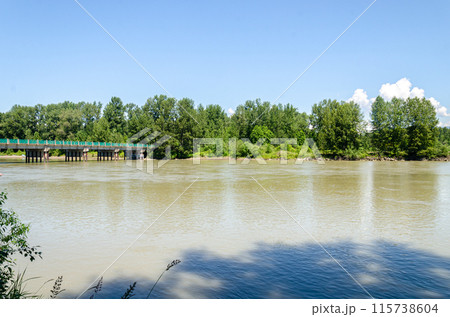 Fraser River at Langley Fort, Canada, BC. 115738604