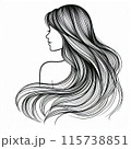 長い髪の女性 115738851