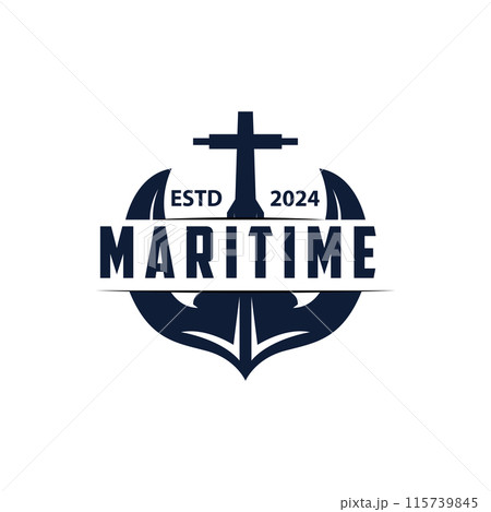 Marine ship vector anchor logo simple minimalist design anchor illustration simple marine symbol template 115739845