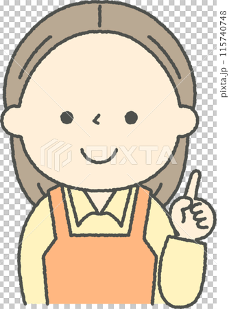 A female caregiver giving an explanation A female caregiver giving an explanation 115740748