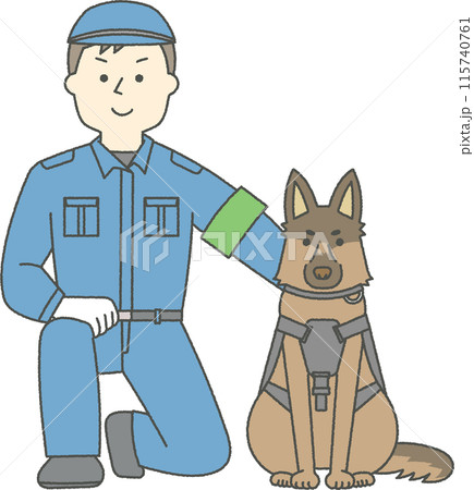 警察犬と警察官の男性 115740761