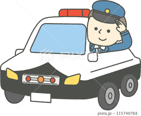 パトカーに乗った警察官 115740768