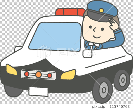 パトカーに乗った警察官 115740768