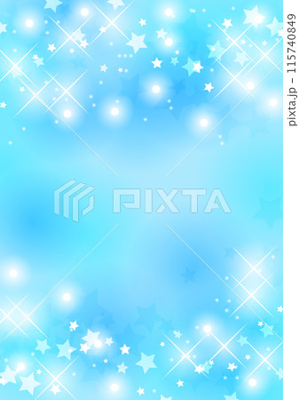 星、キラキラ、かわいい、青、イラスト、背景、縦 115740849