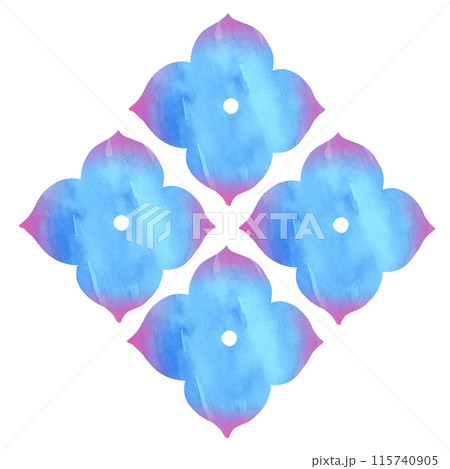 イラスト素材 紫陽花 水彩 イラスト素材 紫陽花 水彩 115740905