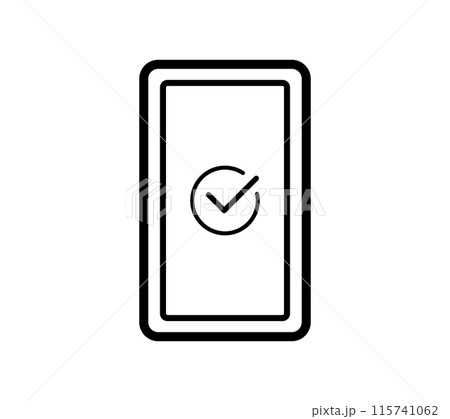 スマホの画面に表示されたチェックマークのイラスト 115741062