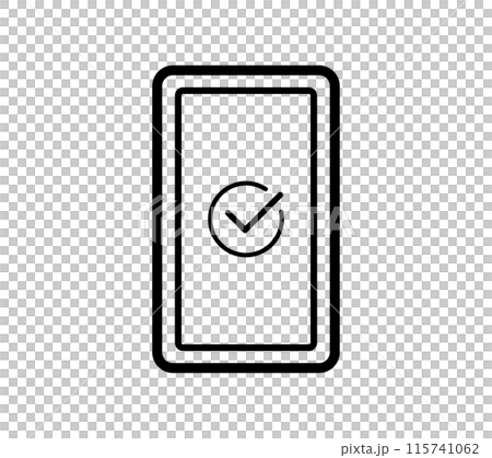 スマホの画面に表示されたチェックマークのイラスト 115741062