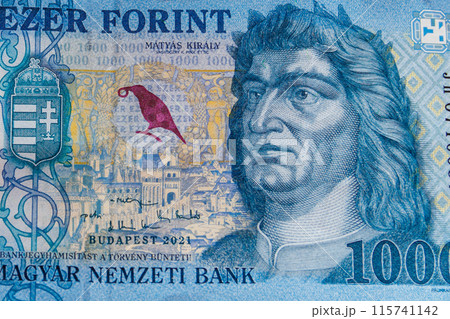 Macro shot of 1000 Hungarian forint bill 115741142