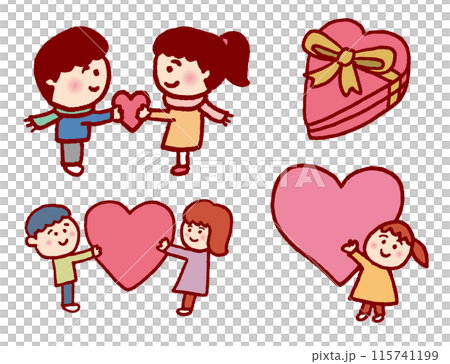 Cute boy and girl valentine Cute boy and girl valentine 115741199