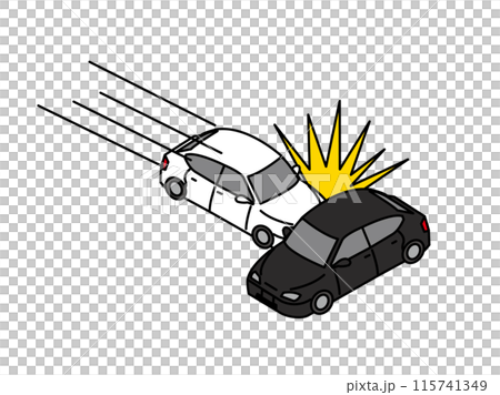 Illustration of a car traffic accident, collision accident 115741349