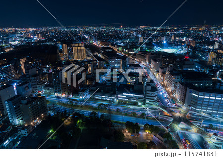 川崎の夜景　川崎市役所からの眺望　東京湾方面 115741831