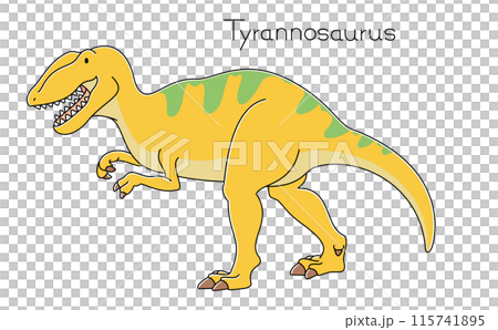 Realistic and cute dinosaur Tyrannosaurus sideways 115741895