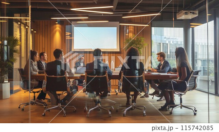 会議中のビジネスシーン 115742085