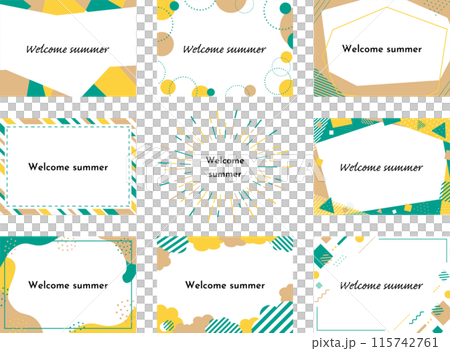 夏に使いやすい9種類のフレームセット 夏に使いやすい9種類のフレームセット 115742761