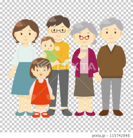 三世代の家族のイラスト 115742848