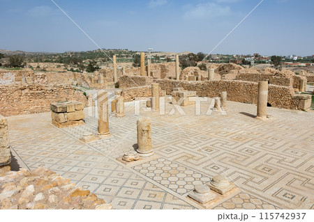 Ruins of Sufetula Grand Baths under Tunisian sun Ruins of Sufetula Grand Baths under Tunisian sun 115742937