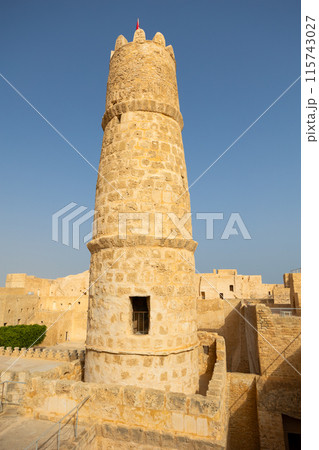 Stone inner structures and watchtower at Ribat of Monastir, Tunisia Stone inner structures and watchtower at Ribat of Monastir, Tunisia 115743027