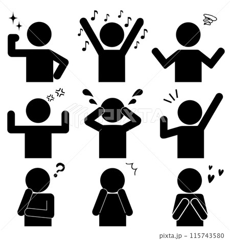 感情のピクトグラムセット 感情のピクトグラムセット 115743580