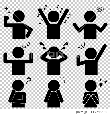 感情のピクトグラムセット 感情のピクトグラムセット 115743580