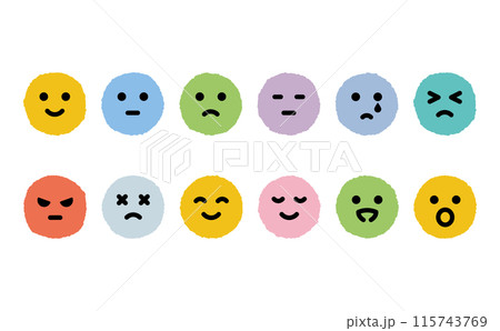 喜怒哀楽 一目でわかる表情イラスト 喜怒哀楽 一目でわかる表情イラスト 115743769