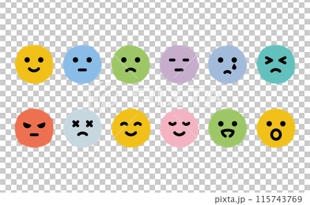 喜怒哀楽 一目でわかる表情イラスト 喜怒哀楽 一目でわかる表情イラスト 115743769