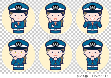 女性警備員のポーズセット_04 女性警備員のポーズセット_04 115743817