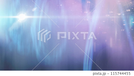 Composition of capricorn star sign over starry blue and purple glowing sky 115744455