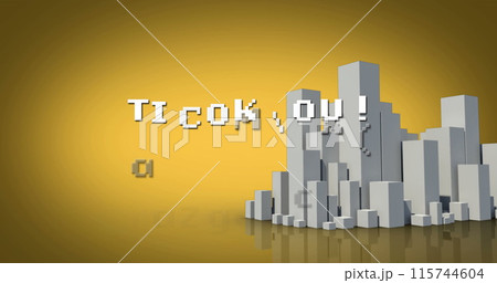Image of thank you text over cityscape 115744604