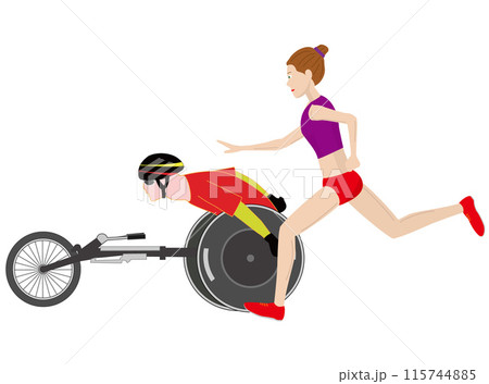パラ陸上のユニバーサルリレーのイラスト素材です。 115744885