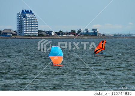 夏の海を楽しむサーファーたち 夏の海を楽しむサーファーたち 115744936