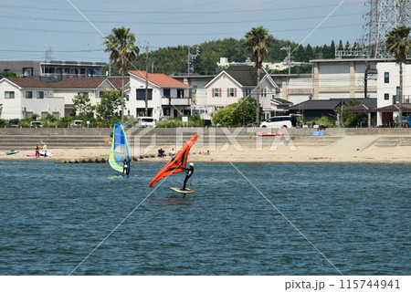 夏の海を楽しむサーファーたち 夏の海を楽しむサーファーたち 115744941