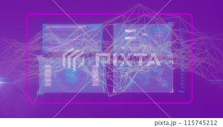 Image of data processing over screens Image of data processing over screens 115745212