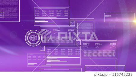 Image of data processing over screens Image of data processing over screens 115745225