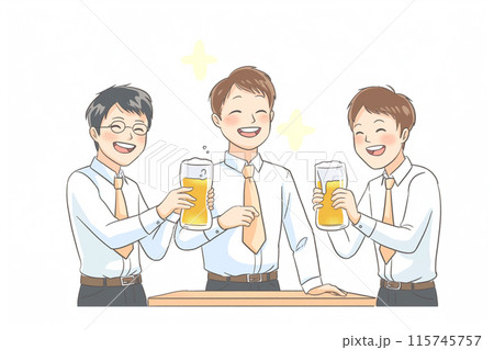 ビールを飲む同僚 115745757