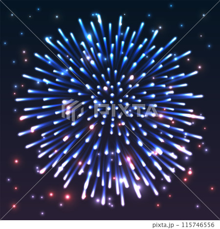 Vibrant Blue Fireworks Display 115746556