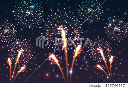 Colorful Fireworks Display at Night 115746557