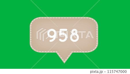Image of counting numbers in a chat box on a green background 4k Image of counting numbers in a chat box on a green background 4k 115747000