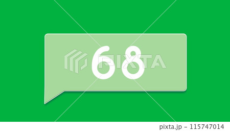 Image of a green chat box with numbers increasing on a green background 4k Image of a green chat box with numbers increasing on a green background 4k 115747014